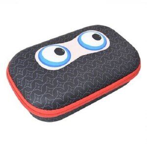 Zipit Beast Storage / Pencil Box Case Black Face Pink Eyes Red Zipper